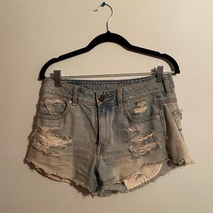 Ripped jean shorts